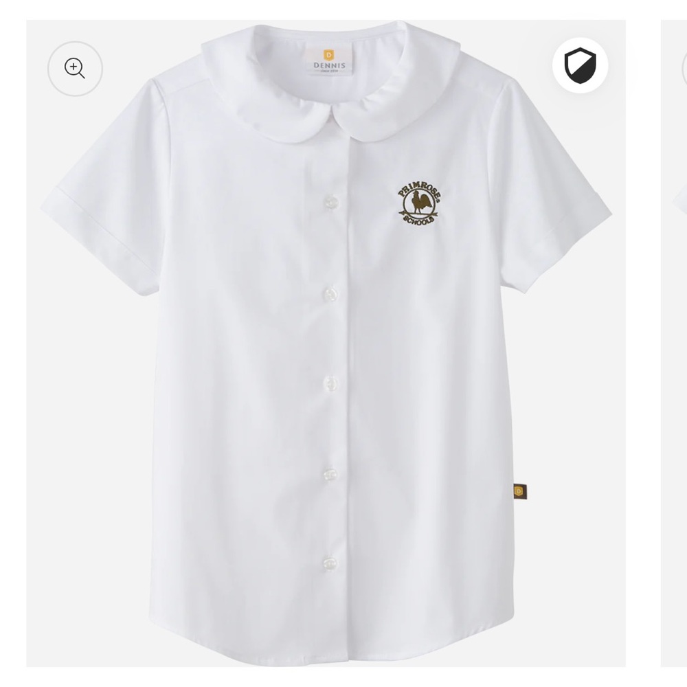 Primrose - Dennis Girls Uniform - White Short Sleeve Button Down Shirt